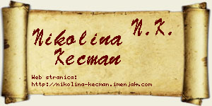 Nikolina Kecman vizit kartica